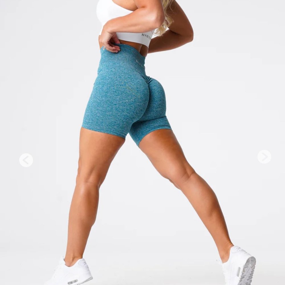 NVGTN Teal Scrunch Seamless Shorts size XL - Worn Twice